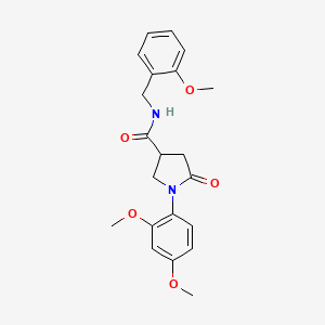 molecular formula C21H24N2O5 B4804581 1-(2,4-dimethoxyphenyl)-N-(2-methoxybenzyl)-5-oxopyrrolidine-3-carboxamide 