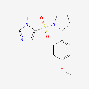 molecular formula C14H17N3O3S B4804618 4-{[2-(4-methoxyphenyl)-1-pyrrolidinyl]sulfonyl}-1H-imidazole 