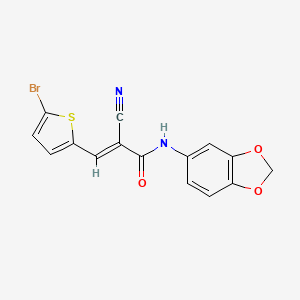 molecular formula C15H9BrN2O3S B4804624 N-1,3-benzodioxol-5-yl-3-(5-bromo-2-thienyl)-2-cyanoacrylamide 