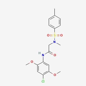 molecular formula C18H21ClN2O5S B4804636 N-(4-chloro-2,5-dimethoxyphenyl)-2-[methyl-(4-methylphenyl)sulfonylamino]acetamide 