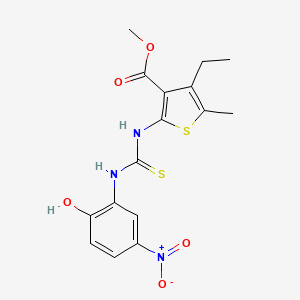 methyl 4-ethyl-2-({[(2-hydroxy-5-nitrophenyl)amino]carbonothioyl}amino)-5-methyl-3-thiophenecarboxylate