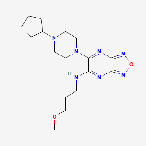 molecular formula C17H27N7O2 B4804646 6-(4-cyclopentyl-1-piperazinyl)-N-(3-methoxypropyl)[1,2,5]oxadiazolo[3,4-b]pyrazin-5-amine 