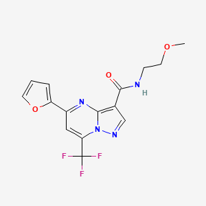 molecular formula C15H13F3N4O3 B4804655 5-(2-furyl)-N-(2-methoxyethyl)-7-(trifluoromethyl)pyrazolo[1,5-a]pyrimidine-3-carboxamide 