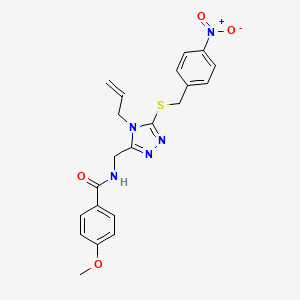 molecular formula C21H21N5O4S B4804675 4-methoxy-N-({5-[(4-nitrobenzyl)sulfanyl]-4-(prop-2-en-1-yl)-4H-1,2,4-triazol-3-yl}methyl)benzamide 