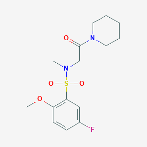 5-fluoro-2-methoxy-N-methyl-N-[2-oxo-2-(1-piperidinyl)ethyl]benzenesulfonamide