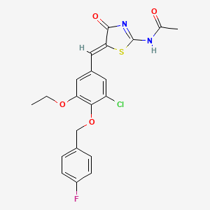 N-[(5Z)-5-{3-chloro-5-ethoxy-4-[(4-fluorobenzyl)oxy]benzylidene}-4-oxo-4,5-dihydro-1,3-thiazol-2-yl]acetamide