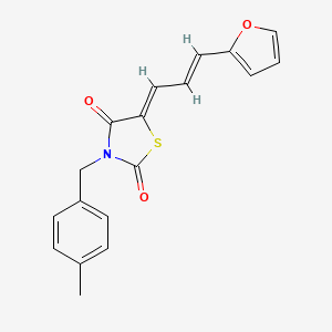 molecular formula C18H15NO3S B4804772 5-[3-(2-furyl)-2-propen-1-ylidene]-3-(4-methylbenzyl)-1,3-thiazolidine-2,4-dione 