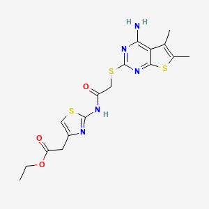 ethyl [2-({[(4-amino-5,6-dimethylthieno[2,3-d]pyrimidin-2-yl)thio]acetyl}amino)-1,3-thiazol-4-yl]acetate