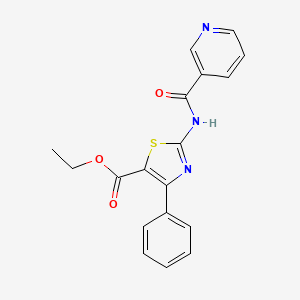 molecular formula C18H15N3O3S B4804806 ETHYL 4-PHENYL-2-(PYRIDINE-3-AMIDO)-1,3-THIAZOLE-5-CARBOXYLATE 