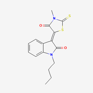 (3Z)-1-butyl-3-(3-methyl-4-oxo-2-thioxo-1,3-thiazolidin-5-ylidene)-1,3-dihydro-2H-indol-2-one