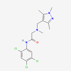 molecular formula C16H19Cl3N4O B4804825 N~2~-methyl-N~1~-(2,4,5-trichlorophenyl)-N~2~-[(1,3,5-trimethyl-1H-pyrazol-4-yl)methyl]glycinamide 