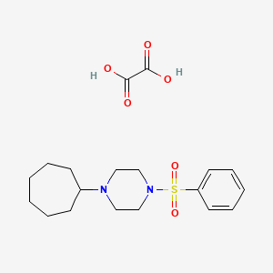 molecular formula C19H28N2O6S B4804829 1-(Benzenesulfonyl)-4-cycloheptylpiperazine;oxalic acid 