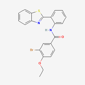 molecular formula C22H17BrN2O2S B4804847 N-[2-(1,3-benzothiazol-2-yl)phenyl]-3-bromo-4-ethoxybenzamide 