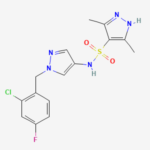 N~4~-[1-(2-CHLORO-4-FLUOROBENZYL)-1H-PYRAZOL-4-YL]-3,5-DIMETHYL-1H-PYRAZOLE-4-SULFONAMIDE