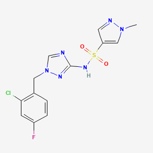 molecular formula C13H12ClFN6O2S B4804889 N~4~-[1-(2-CHLORO-4-FLUOROBENZYL)-1H-1,2,4-TRIAZOL-3-YL]-1-METHYL-1H-PYRAZOLE-4-SULFONAMIDE 