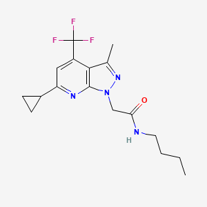 molecular formula C17H21F3N4O B4804901 N~1~-BUTYL-2-[6-CYCLOPROPYL-3-METHYL-4-(TRIFLUOROMETHYL)-1H-PYRAZOLO[3,4-B]PYRIDIN-1-YL]ACETAMIDE 