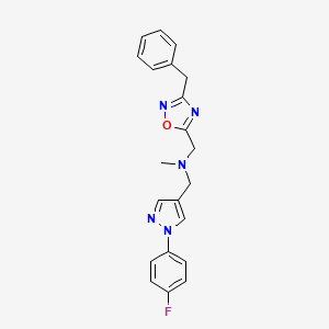 1-(3-benzyl-1,2,4-oxadiazol-5-yl)-N-{[1-(4-fluorophenyl)-1H-pyrazol-4-yl]methyl}-N-methylmethanamine