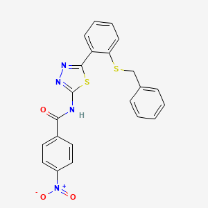 N-[5-(2-benzylsulfanylphenyl)-1,3,4-thiadiazol-2-yl]-4-nitrobenzamide