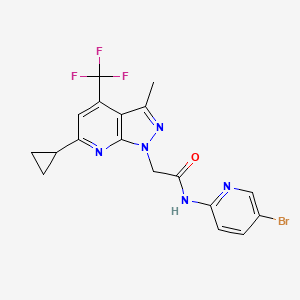 molecular formula C18H15BrF3N5O B4804940 N~1~-(5-BROMO-2-PYRIDYL)-2-[6-CYCLOPROPYL-3-METHYL-4-(TRIFLUOROMETHYL)-1H-PYRAZOLO[3,4-B]PYRIDIN-1-YL]ACETAMIDE 