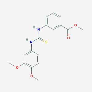 molecular formula C17H18N2O4S B4804952 methyl 3-({[(3,4-dimethoxyphenyl)amino]carbonothioyl}amino)benzoate 