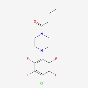 molecular formula C14H15ClF4N2O B4804963 1-[4-(4-Chloro-2,3,5,6-tetrafluorophenyl)piperazin-1-yl]butan-1-one 