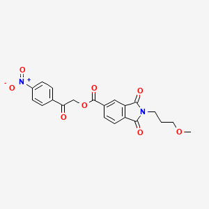 molecular formula C21H18N2O8 B4804988 2-(4-NITROPHENYL)-2-OXOETHYL 2-(3-METHOXYPROPYL)-1,3-DIOXOISOINDOLE-5-CARBOXYLATE 