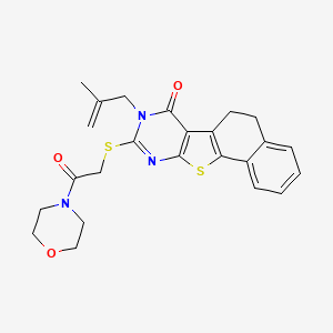 molecular formula C24H25N3O3S2 B4805007 13-(2-methylprop-2-enyl)-14-(2-morpholin-4-yl-2-oxoethyl)sulfanyl-17-thia-13,15-diazatetracyclo[8.7.0.02,7.011,16]heptadeca-1(10),2,4,6,11(16),14-hexaen-12-one 