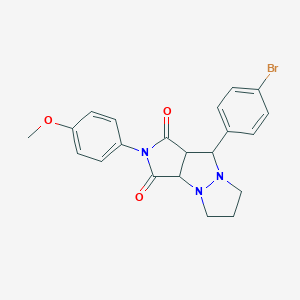 molecular formula C21H20BrN3O3 B480501 9-(4-bromophenyl)-2-(4-methoxyphenyl)tetrahydro-5H-pyrazolo[1,2-a]pyrrolo[3,4-c]pyrazole-1,3(2H,3aH)-dione CAS No. 459147-47-8