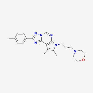 molecular formula C23H28N6O B4805012 4-{3-[8,9-DIMETHYL-2-(4-METHYLPHENYL)-7H-PYRROLO[3,2-E][1,2,4]TRIAZOLO[1,5-C]PYRIMIDIN-7-YL]PROPYL}MORPHOLINE 