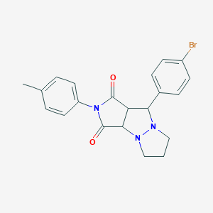 molecular formula C21H20BrN3O2 B480502 9-(4-bromophenyl)-2-(4-methylphenyl)tetrahydro-5H-pyrazolo[1,2-a]pyrrolo[3,4-c]pyrazole-1,3(2H,3aH)-dione CAS No. 459153-55-0