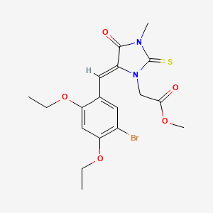 molecular formula C18H21BrN2O5S B4805027 methyl [5-(5-bromo-2,4-diethoxybenzylidene)-3-methyl-4-oxo-2-thioxo-1-imidazolidinyl]acetate 