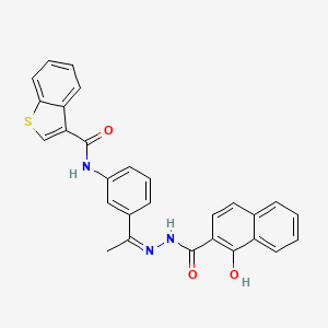 N-{3-[N-(1-hydroxy-2-naphthoyl)ethanehydrazonoyl]phenyl}-1-benzothiophene-3-carboxamide