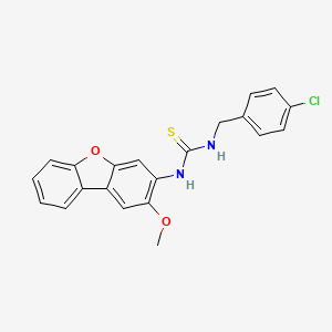 molecular formula C21H17ClN2O2S B4805077 N-(4-chlorobenzyl)-N'-(2-methoxydibenzo[b,d]furan-3-yl)thiourea 