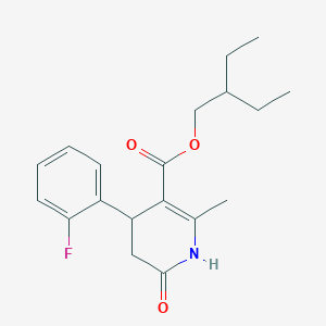 molecular formula C19H24FNO3 B4805088 2-Ethylbutyl 4-(2-fluorophenyl)-2-methyl-6-oxo-1,4,5,6-tetrahydropyridine-3-carboxylate 