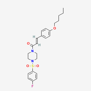 molecular formula C24H29FN2O4S B4805095 1-[(4-fluorophenyl)sulfonyl]-4-{3-[4-(pentyloxy)phenyl]acryloyl}piperazine 