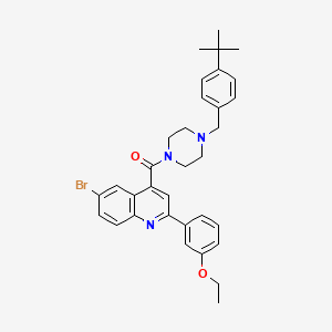 molecular formula C33H36BrN3O2 B4805099 6-bromo-4-{[4-(4-tert-butylbenzyl)-1-piperazinyl]carbonyl}-2-(3-ethoxyphenyl)quinoline 