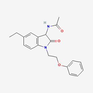 molecular formula C20H22N2O3 B4805123 N-[5-ethyl-2-oxo-1-(2-phenoxyethyl)-2,3-dihydro-1H-indol-3-yl]acetamide 