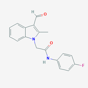 N-(4-fluorophenyl)-2-(3-formyl-2-methyl-1H-indol-1-yl)acetamide