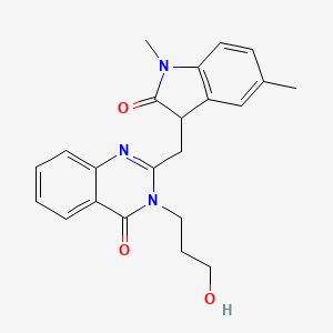 molecular formula C22H23N3O3 B4805130 2-[(1,5-dimethyl-2-oxo-2,3-dihydro-1H-indol-3-yl)methyl]-3-(3-hydroxypropyl)quinazolin-4(3H)-one 