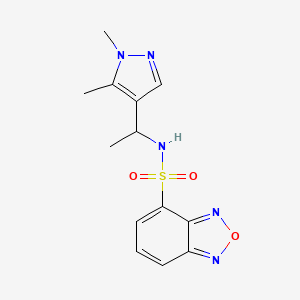 molecular formula C13H15N5O3S B4805148 N-[1-(1,5-dimethyl-1H-pyrazol-4-yl)ethyl]-2,1,3-benzoxadiazole-4-sulfonamide 