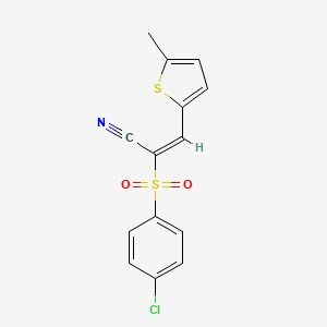 2-[(4-chlorophenyl)sulfonyl]-3-(5-methyl-2-thienyl)acrylonitrile