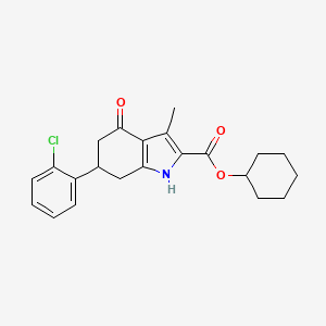 cyclohexyl 6-(2-chlorophenyl)-3-methyl-4-oxo-4,5,6,7-tetrahydro-1H-indole-2-carboxylate