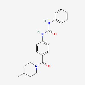 molecular formula C20H23N3O2 B4805298 N-{4-[(4-methyl-1-piperidinyl)carbonyl]phenyl}-N'-phenylurea 