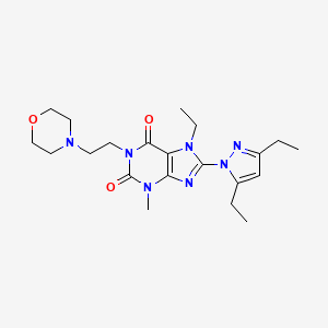 molecular formula C21H31N7O3 B4805306 8-(3,5-Diethylpyrazol-1-yl)-7-ethyl-3-methyl-1-(2-morpholin-4-ylethyl)purine-2,6-dione 