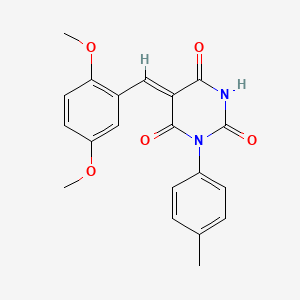 (5Z)-5-[(2,5-dimethoxyphenyl)methylidene]-1-(4-methylphenyl)-1,3-diazinane-2,4,6-trione