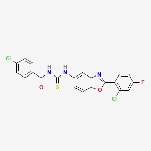 4-chloro-N-({[2-(2-chloro-4-fluorophenyl)-1,3-benzoxazol-5-yl]amino}carbonothioyl)benzamide