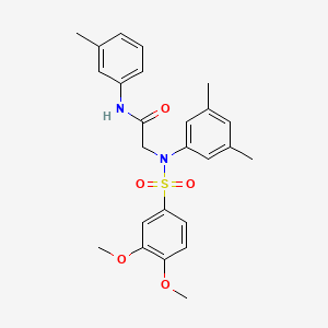 molecular formula C25H28N2O5S B4805368 2-[N-(3,5-dimethylphenyl)-3,4-dimethoxybenzenesulfonamido]-N-(3-methylphenyl)acetamide 