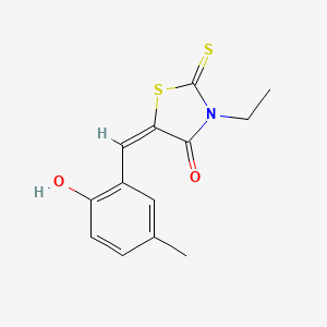 molecular formula C13H13NO2S2 B4805375 (5E)-3-ethyl-5-[(2-hydroxy-5-methylphenyl)methylidene]-2-sulfanylidene-1,3-thiazolidin-4-one 