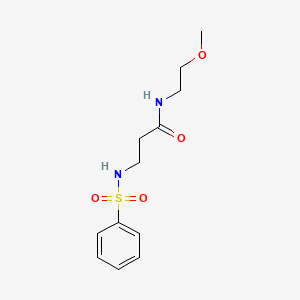 molecular formula C12H18N2O4S B4805379 N~1~-(2-methoxyethyl)-N~3~-(phenylsulfonyl)-beta-alaninamide 