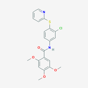 molecular formula C21H19ClN2O4S B4805381 N-[3-CHLORO-4-(2-PYRIDINYLSULFANYL)PHENYL]-2,4,5-TRIMETHOXYBENZAMIDE 